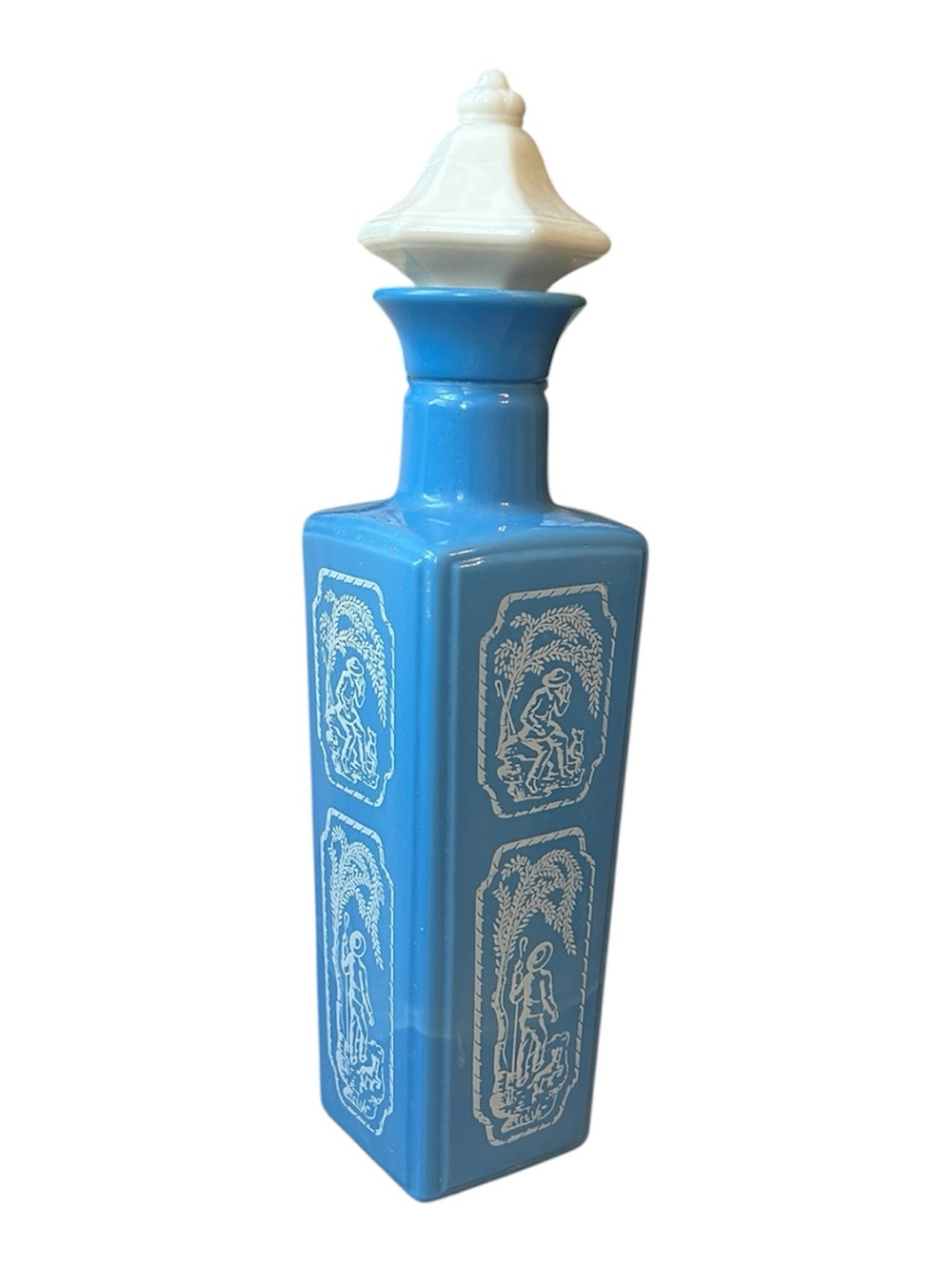 Vintage 1965 Jim Beam Milk Glass Decanter